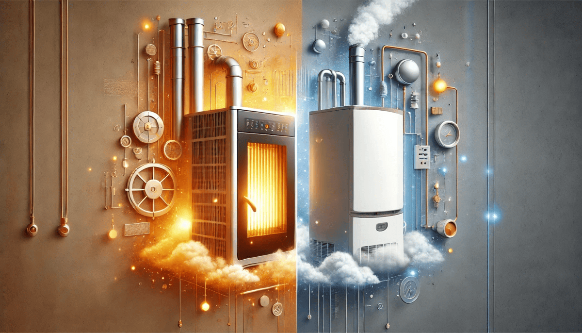 a boiler and a furnace