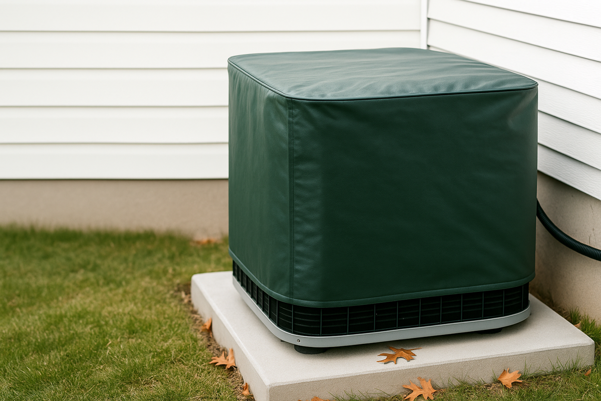 An AC Unit with a winter cover